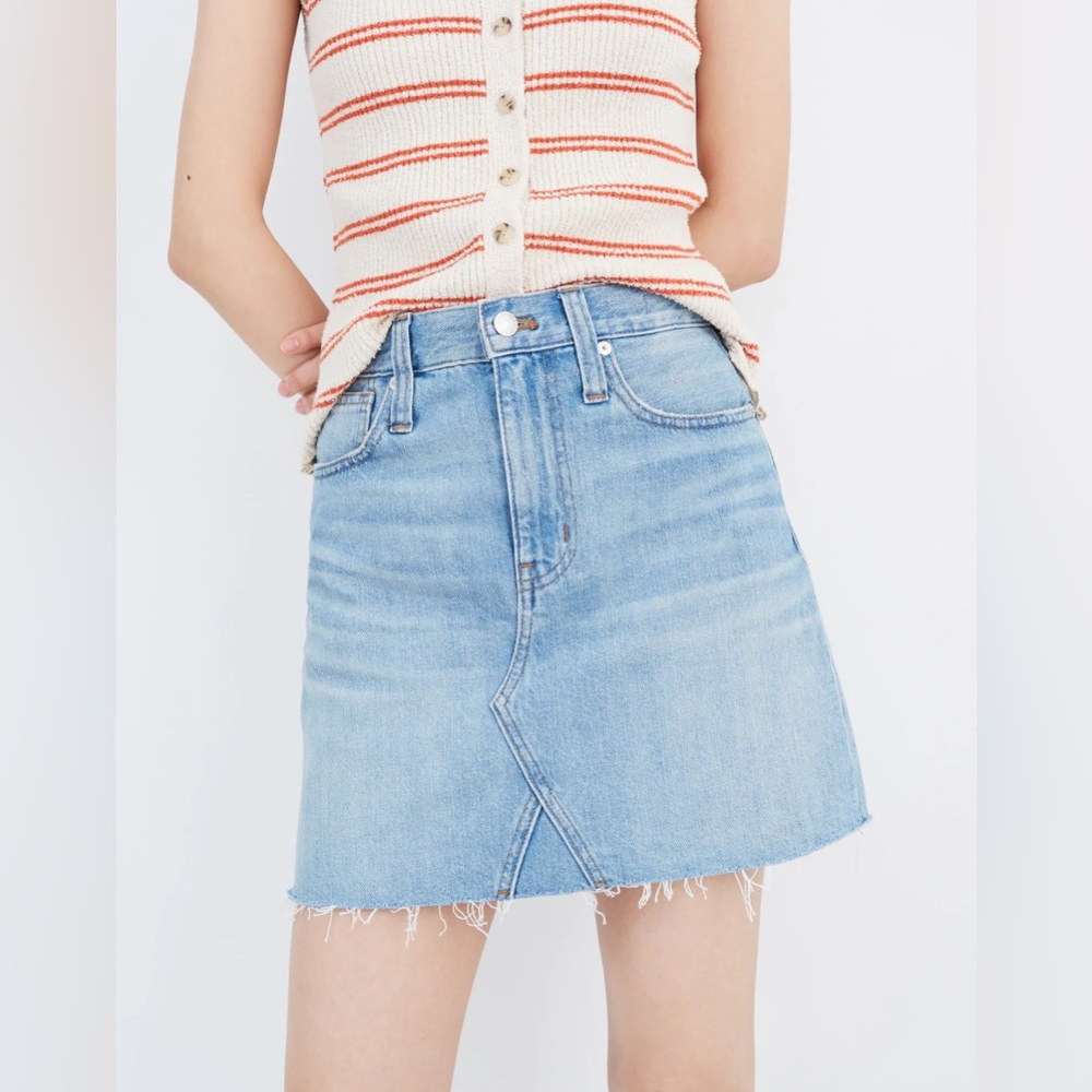 Madewell Rigid Denim A-Line Mini Skirt - Lovell wash